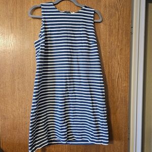Fossil Navy and Cream Striped Sleeveless Dress